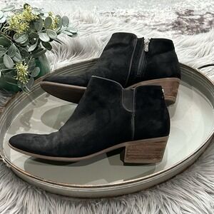 Circus by Sam Edelman Boots Womens 9 Hazel Ankle Booties Black Faux‎ Leather Zip